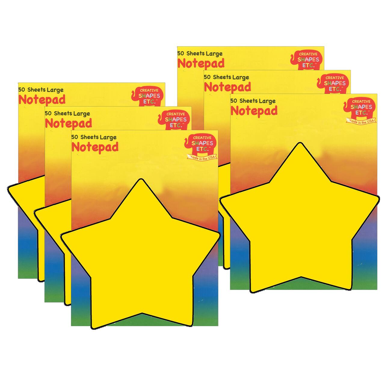 Creative Shapes Ect.™ Large Star Notepads, 6 Packs of 50